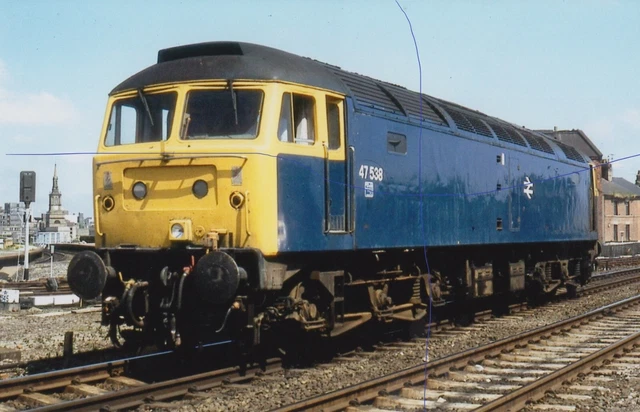 DIESEL TRAIN PHOTO Class 47 Photograph 47538 Railway Picture Br Brush ...