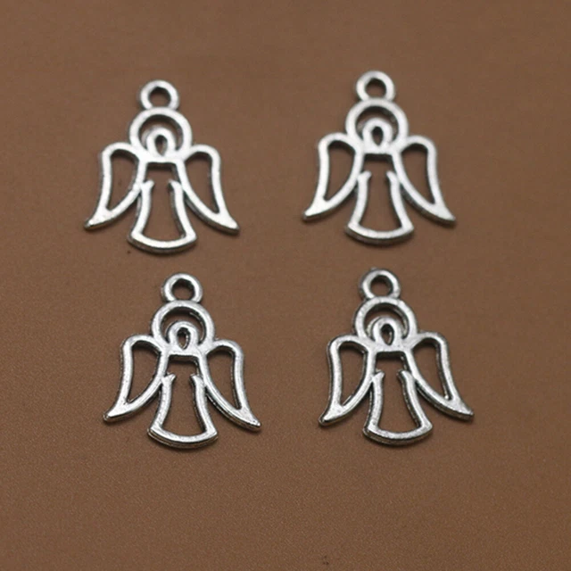 50 Stück Legierung Aushöhlen Engel Anhänger Charms DIY Schmuck Herstellung Zubeh