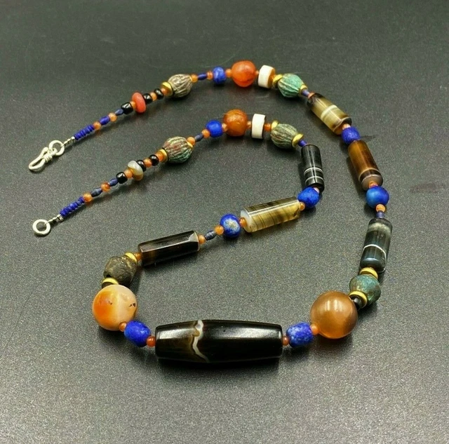 Vintage Old Beads Necklace From South East Asia Cambodia And Himalayan Culture