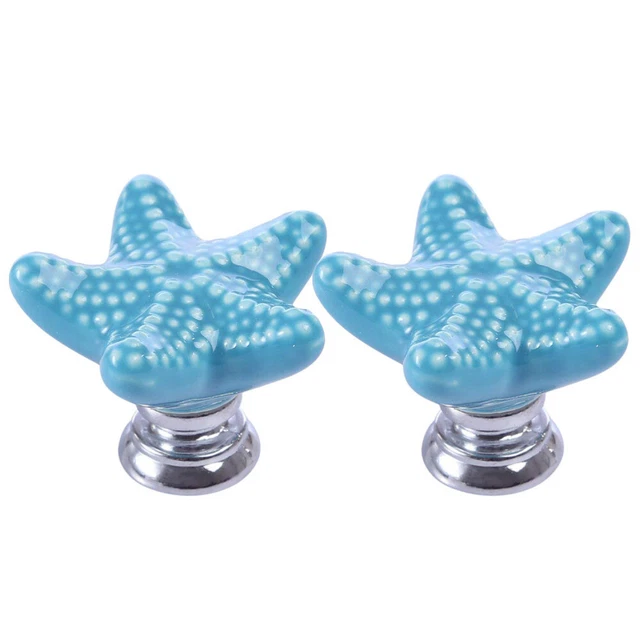 2 PCS Star Cabinet Knob Kitchen Cupboard Handles Ceramic Drawer Pulls Shape