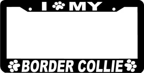 BORDER COLLIE PAW PRINT DOG License Plate Frame