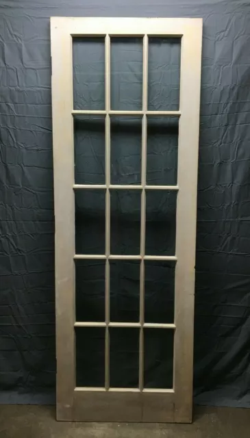 Antique Single 15 Lite Shabby 30x86 Large Glass French Door VTG Old Chic 104-22B
