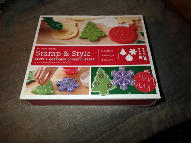 William-Sonoma ~ Stamp & Style Christmas Cookie Cutters ~ Rollers & Stamps *Nib