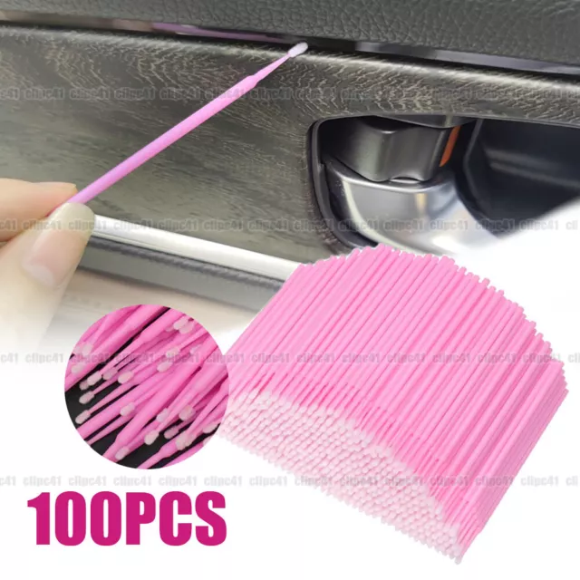 100x Pink Touch Up Paint Micro Brush Brushes Small Tips 1.5mm Applicator Tool