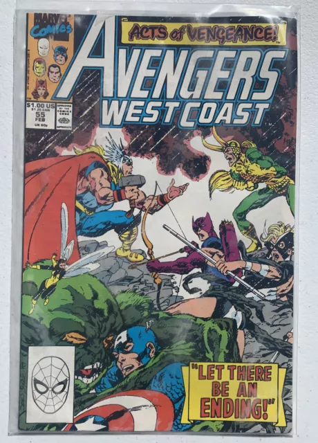 Avengers West Coast # 55 - 1st Dark Scarlet Witch cameo VF/NM Cond.