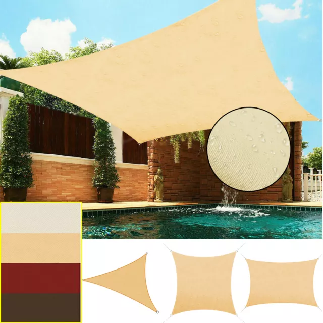 Outdoor Shade Sail Waterproof Awning Patio Garden Pool Sun Canopy Shelter Cover