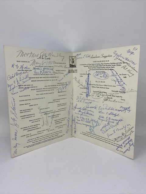 1950 Union Pacific National Society for Crippled Children Dining Car Menu