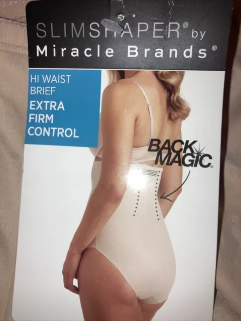 SlimShaper by Miracle Brands Women's Sheer Booty Lift Shortie - Warm Beige  XXL