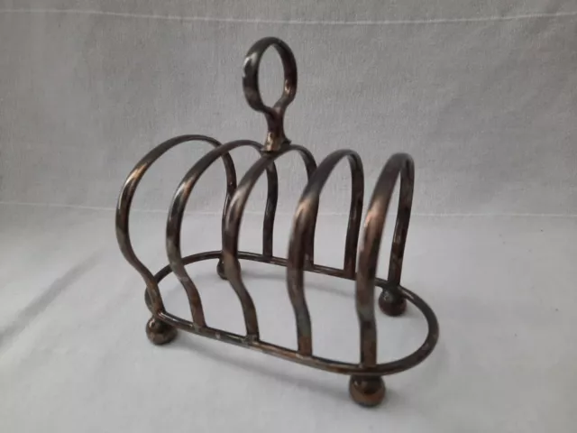 Vintage Silver Plate EPNS Toast Rack - 4 Slots ~ Made in England ~ Round Feet