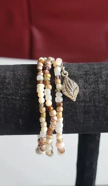 Michele's Attic Boutique Seed Bead & Charm Bracelets (3PC) - Sand & Fun 507515