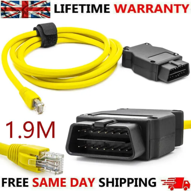 FOR BMW Ethernet to OBD Enet Cable E-SYS IcoM Coding F/G-Series BEST Seller 1.9M