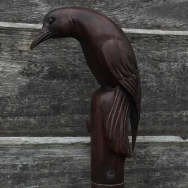 Bird Head Handle Wooden Walking Cane Hand Carved Wooden Walking Stick for Adults