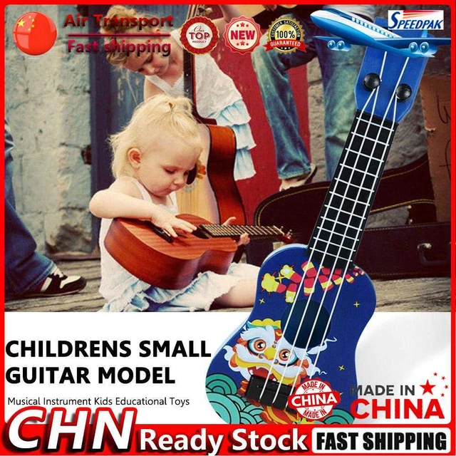 4 String Mini Guitar Musical Instruments Child Education Toy (E Blue Lion) Fr
