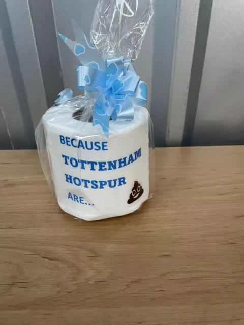 Novelty Toilet Loo Roll Tottenham Hotspur Football Club Joke Dad Son humour gift