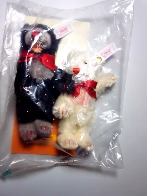 Steiff Teddy Babys "Little Blackey & Little Whitey" limit. Zertifikat 655500 NEU 3