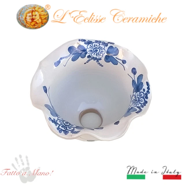 CAMPANELLA PIENA LAMPADARIO EN CÉRAMIQUE DE VIETRI FAIT MAIN FLORAL VERT