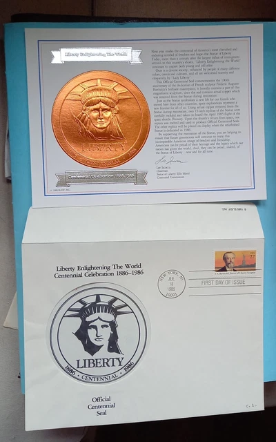 enveloppe 1er Jour 1985 centenaire celebration Liberté Freedom USA Stamp