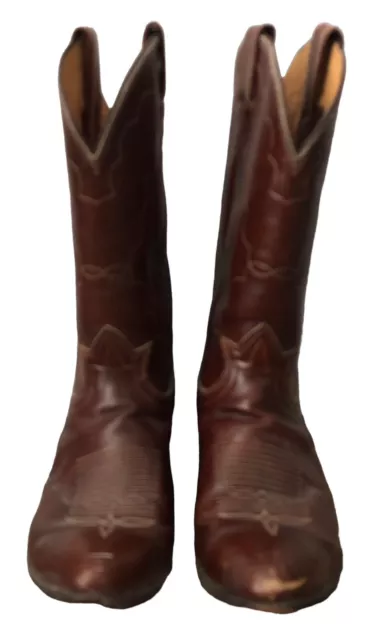 Tony Lama Cowgirl Western Burgundy Boots Style 7044 Size 8 1/2 C Pointed Toe