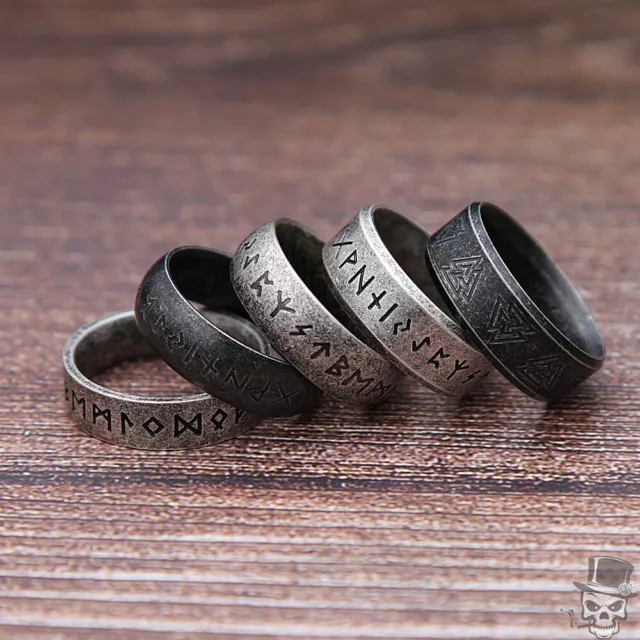 Sculpt Rings™ Wikinger Rune Nordischer Ring Stahl Amulett Medaillon als Geschenk 7-13