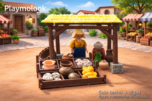 Forgia Playmobil Personalizzata Medievale &ndash; Scenario Fucina Fatto A Mano (Playmobil Escluso)