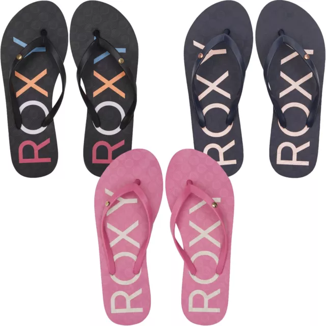 Roxy Womens Sandy Summer Beach Pool Large Logo Sandals Thongs Flip Flops