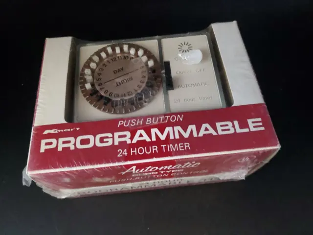 Vintage Push Button Programmable 24 Hour Timer Kmart Model 19-55 NIB NOS