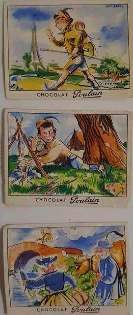 Lot de 3 images Chocolat Poulain "Les belles Chansons de France"