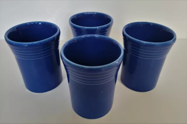 Complete Set 4 Homer Laughlin Fiesta Cobalt Blue Juice Tumblers 1940 Fiestaware