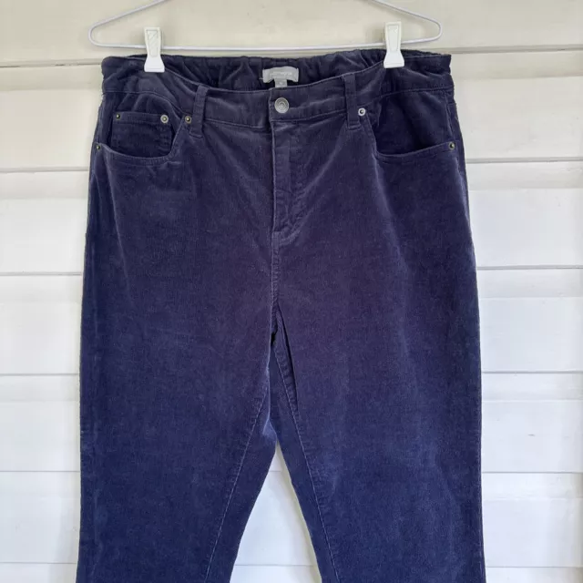 Suzanne Grae Pants Womens 16 Blue Navy Corduroy Straight Leg