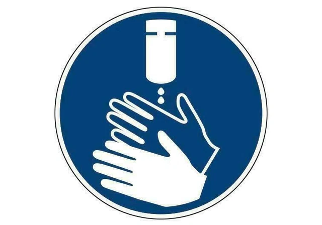FFP2-Masken-Hinweis Aufkleber – 20 Cm, Blau, Selbstklebend, Wetterfest, Für Türen & Schilder