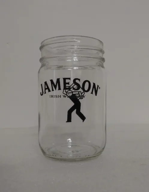 Jameson Irish Whisky Mason Jar 12 Oz Drink Glass Barrel Man Logo Design