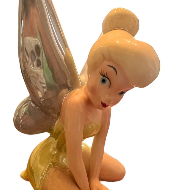 Disney Parks Tinkerbell On Rose Ceramic Cookie Jar RETIRED