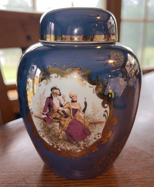 Vintage Empress By Haruta Victoran Scene Luster Ginger Jar With Lid!