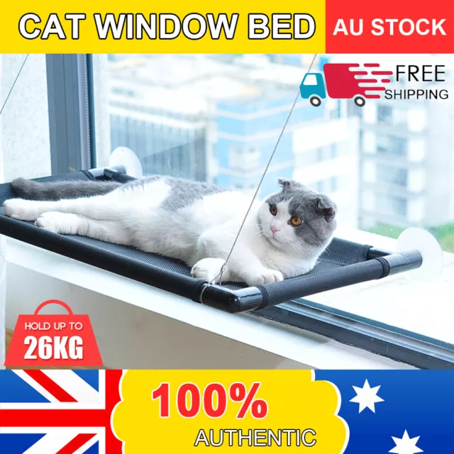 Pet Cat Window Hammock Perch Bed Hold Up To 60lbs Mounted Durable Seat Cover AU