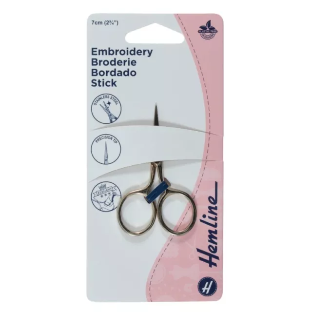 Tijeras bordadas de acero inoxidable Hemline 7 cm 2,3 pulgadas