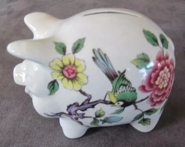 Old Foley James Kent Ltd. Chinese Rose Piggy Bank Made in England