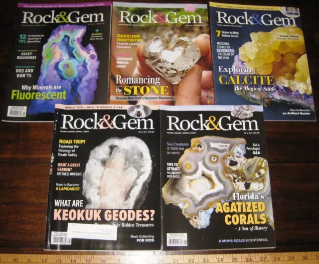 5 ROCK & GEM MAGAZINES 2022 The Earth's Treasures Minerals & Jewelry Mine Mining