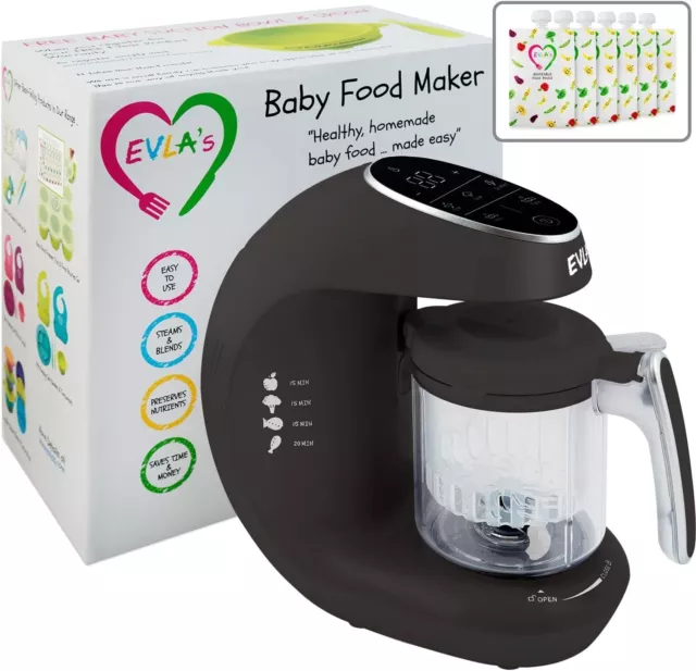 EVLA’S Baby Food Maker Processor Blender Grinder Steamer Touch Screen Control