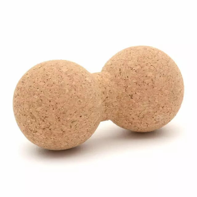 Cork Wood Exercise YOGA PEANUT Ball Fitness Stretching Aid Gym Pilates Massager