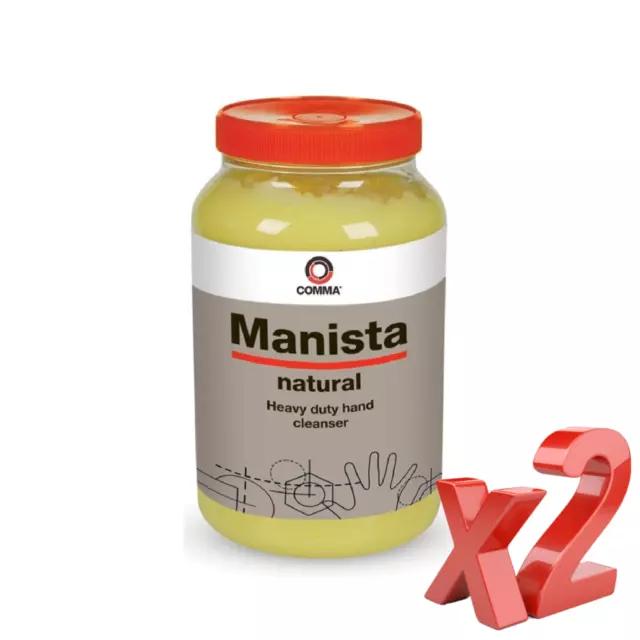 2 x MANISTA 3LTR HAND CLEANER 3 LITRES LITRE SOAP TAR OIL DIRT 3LT CLEANSER TUB