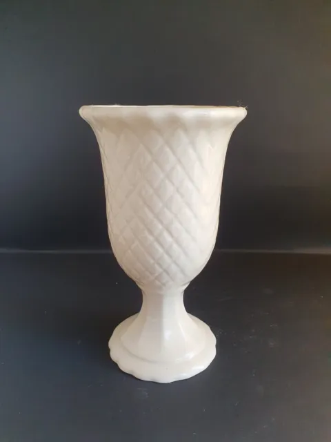 Vintage 1960s Holkham Pottery Cream Pedestal Vase Pineapple Pattern