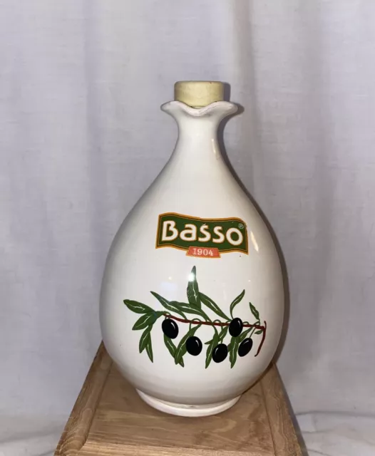 Basso Stoneware Olive Oil/Vinegar jar with spout and stopper