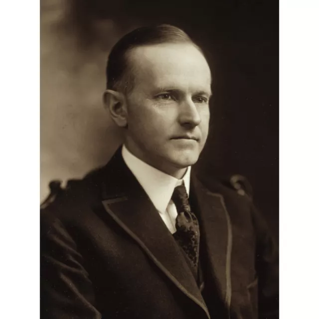 US President Calvin Coolidge Portrait Photo Wall Art Canvas Picture Print 18X24