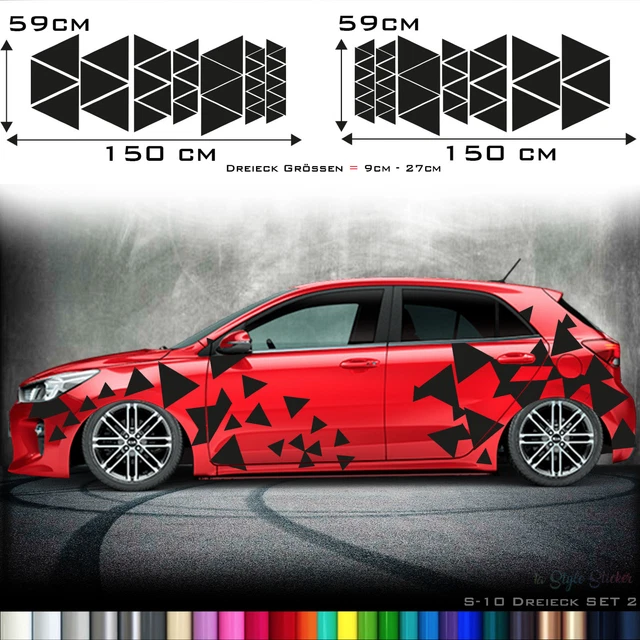2X DREIECK AUTO Aufkleber Set - 2 Farbig, Camouflage Style, Flecktarn Style S30 EUR 63,99 - DE