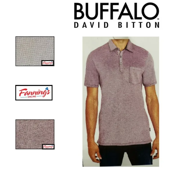 Men's Buffalo David Bitton Short Sleeve Stretch Polo Shirt - E13