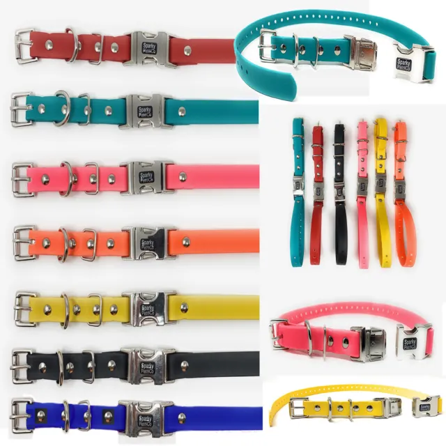 Sparky Pet Co 3/4" Waterproof Biothane Double Buckle Dog Receiver Strap-7 Colors