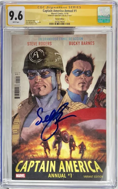 Sebastian Stan Signed CGC Signature Series Graded 9.6 Captain America Annual #1