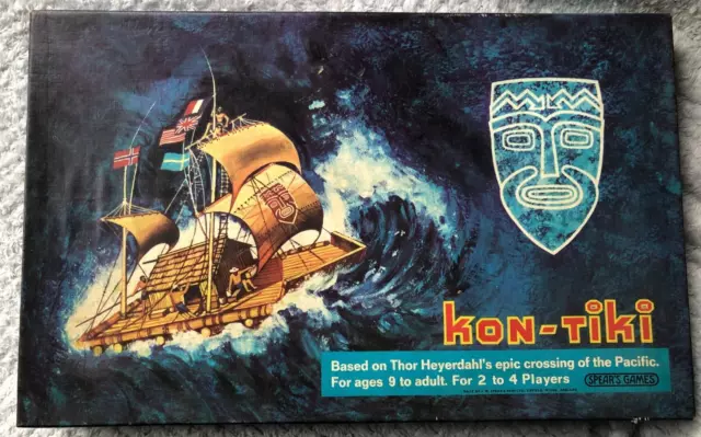 Vintage Spear's 1967 KON-TIKI Board Game Pacific Crossing , 2-4 Player, 9yrs+