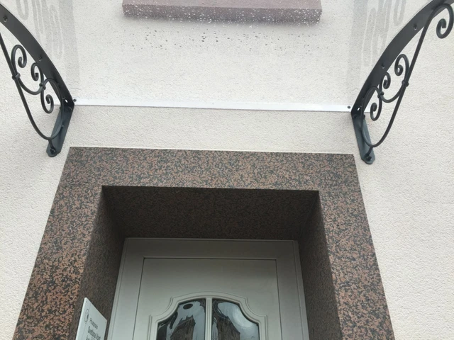 Vordach Aus Eisen Für Haustür - 100x150cm Transparentes Polycarbonat