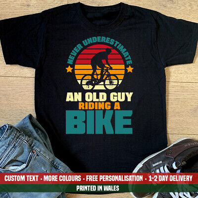 Old Guy Riding A Bike T-shirt Funny Cycling Cyclist Christmas Birthday Gift Top